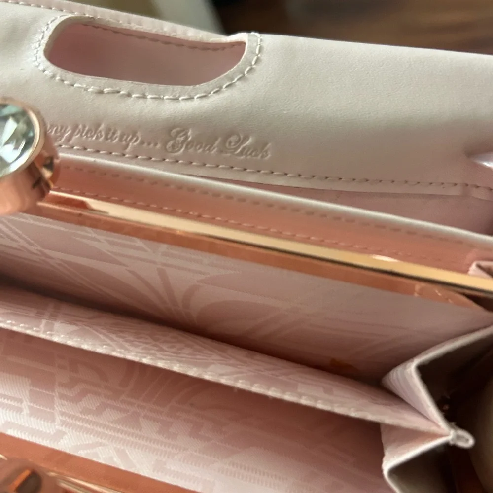 Ted Baker Light Pink Wallet Clutch with Gold Accent - Picture 10 of 11